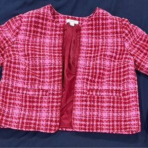 On 34th Vibrant Pink and Red Tweed Blazer